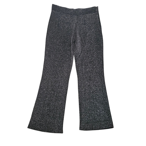 Soft Surroundings Mica Black Metallic Stretch Pants PM Full Length - Picture 1 of 4